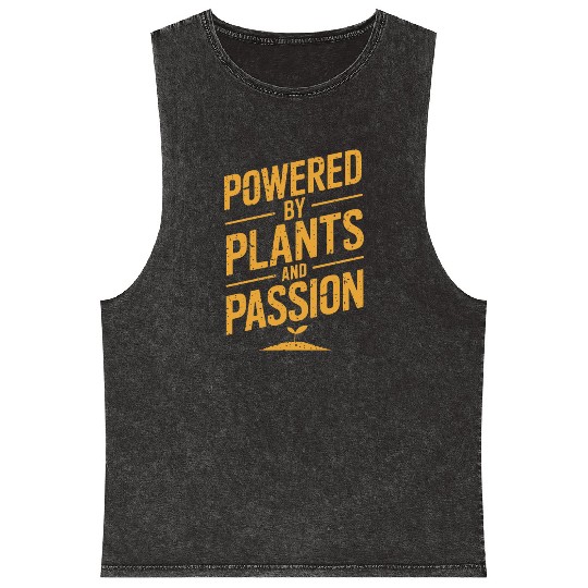 Powered By Plants And Passion Vegan Vegetarian Mineral Wash Tank Tops