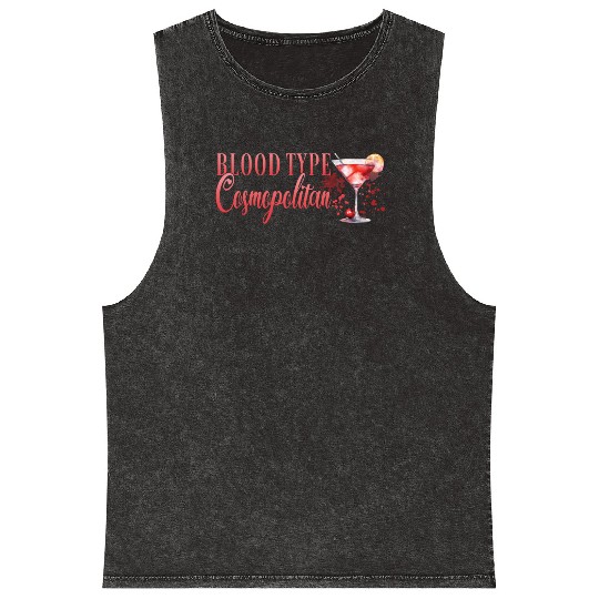 Cocktail Bartender Blood Type Cosmopolitan Mineral Wash Tank Tops