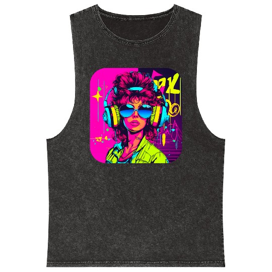 iconic pop culture 80s style fashion Mineral Wash Tank Tops