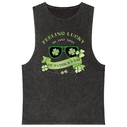 Feeling Lucky or Just Tipsy – St. Patrick’s Day Mineral Wash Tank Tops
