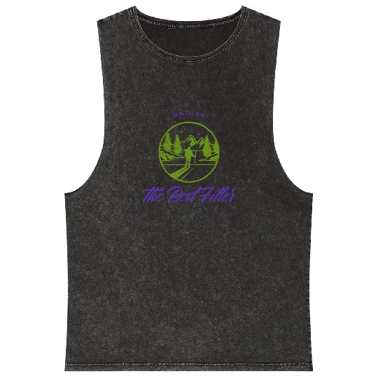 Hiking in nature to clear mind and body Mineral Wash Tank Tops