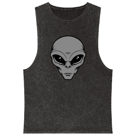 Grey Alien Mineral Wash Tank Tops
