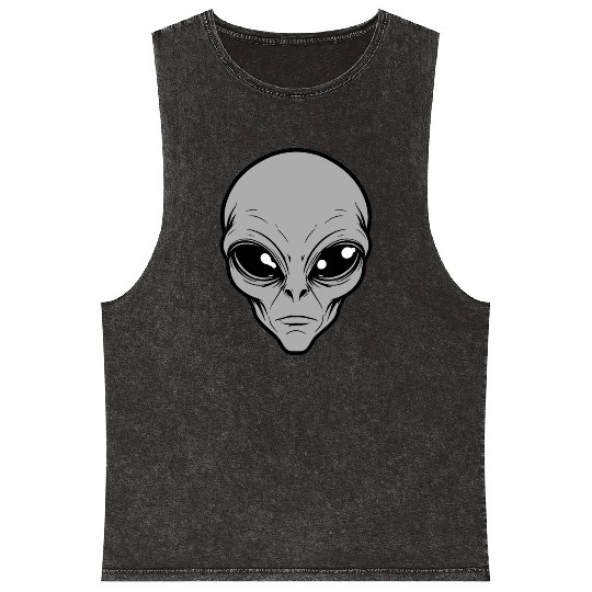 Grey Alien Mineral Wash Tank Tops
