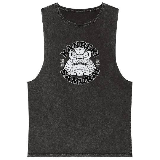 Kanreki 60th Birthday Japanese Samurai Mineral Wash Tank Tops