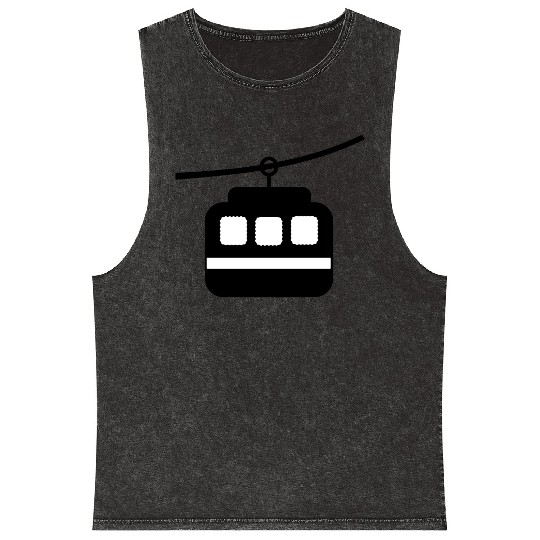 Minimalist Cable Car – Monochrome Icon Mineral Wash Tank Tops
