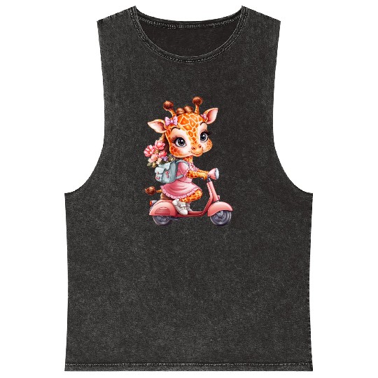 Giraffe Mineral Wash Tank Tops