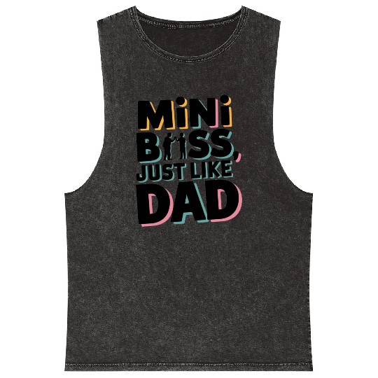 Mini Boss Just Like Dad – Father & Son Matching Mineral Wash Tank Tops