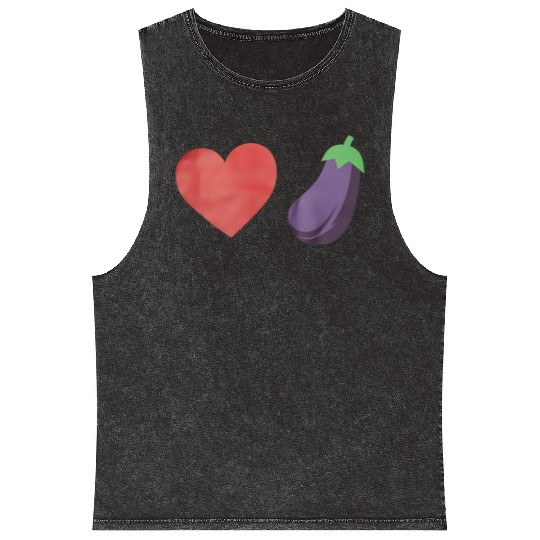 Love Eggplant Funny Gay LGBTQ Pride Mineral Wash Tank Tops
