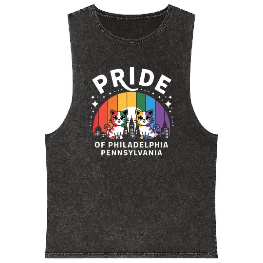 Pride of Philadelphia City Pennsylvania USA Rainbo Mineral Wash Tank Tops