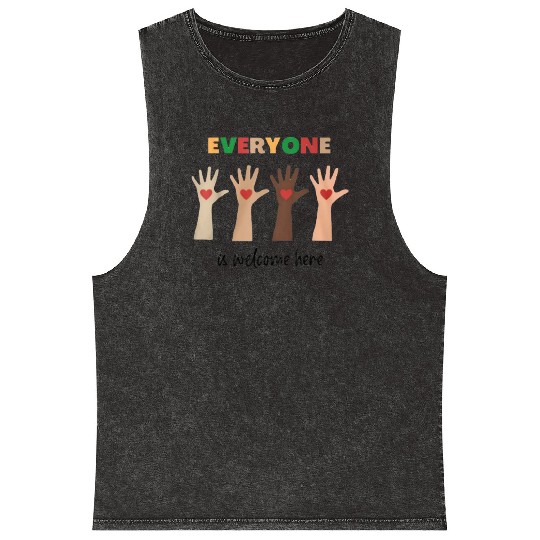 Everyone Is Welcome Here Idaho Teacher Mineral Wash Tank Tops