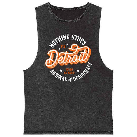 The Pride of Motor City Mineral Wash Tank Tops - Hometown Detroit