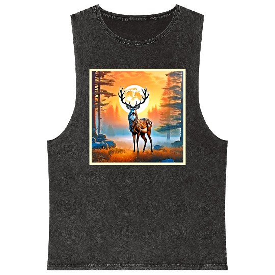 Golden Deer Twilight Peak Mineral Wash Tank Tops