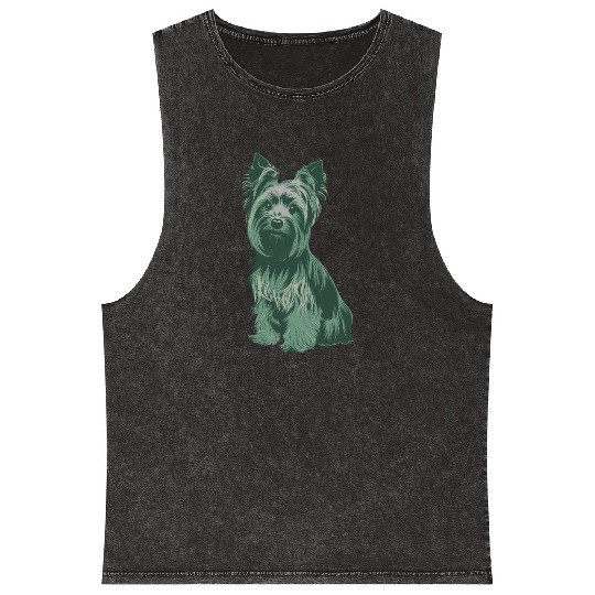 Charming Yorkshire Terrier Portrait for Dog Lovers Mineral Wash Tank Tops