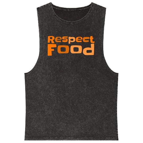 Respect food Typography Mineral Wash Tank Tops