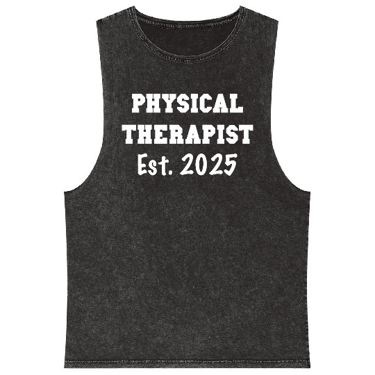 Physical Therapist Graduation Gift - PT Est. 2025 Mineral Wash Tank Tops
