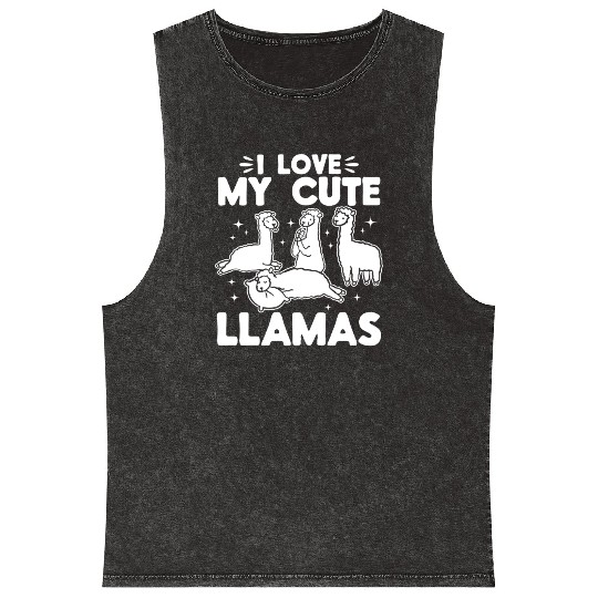 Llama Lover Alpaca Lover - I love my cute Llamas Mineral Wash Tank Tops
