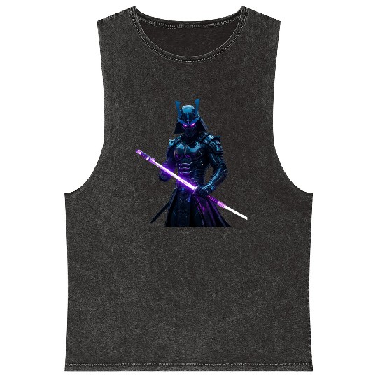 Cyberpunk City Samurai new style Mineral Wash Tank Tops