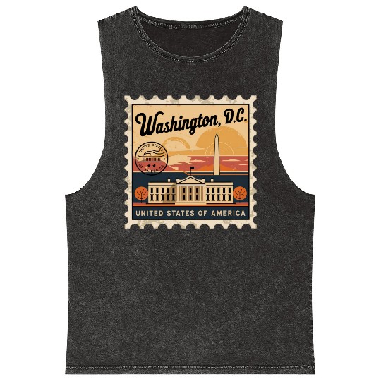 Washington DC Souvenir and Political Gift Idea Mineral Wash Tank Tops