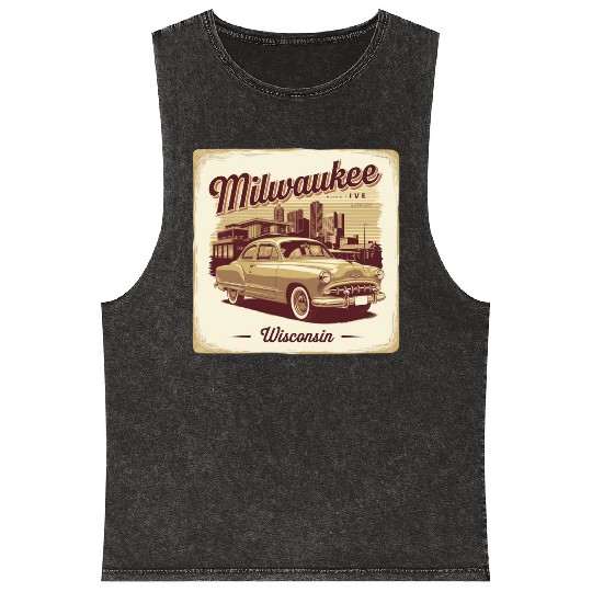Milwaukee Souvenir and Travel Gift Idea Mineral Wash Tank Tops