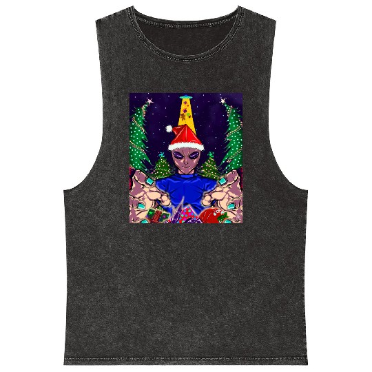 Alien Christmas Gifts Collection Time! Mineral Wash Tank Tops