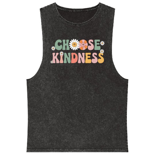 Choose Kindness Kind Teacher Back To School Mineral Wash Tank Tops