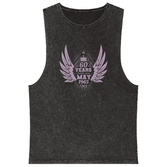 60th birthday angel wings unique since May 1965 Mineral Wash Tank Tops