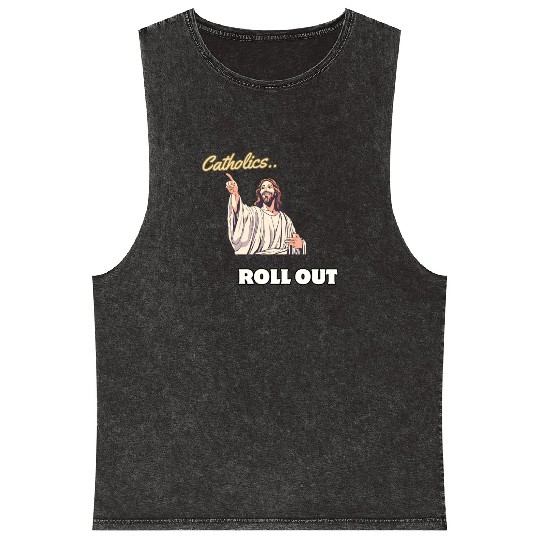 Catholics Roll Out- Jesus Transformer Mineral Wash Tank Tops
