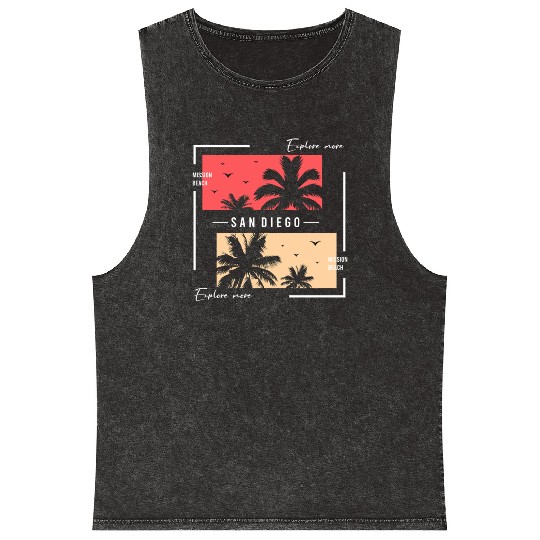 San Diego Mission Beach Mineral Wash Tank Tops