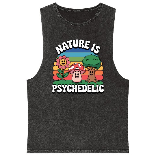 Nature Is Psychedelic Mineral Wash Tank Tops