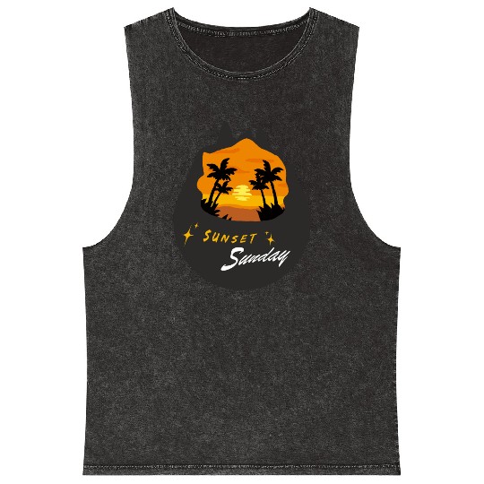 sunset sunday Mineral Wash Tank Tops