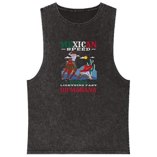 Mexico Themed Costume For Hispanic Heritage Month Mineral Wash Tank Tops