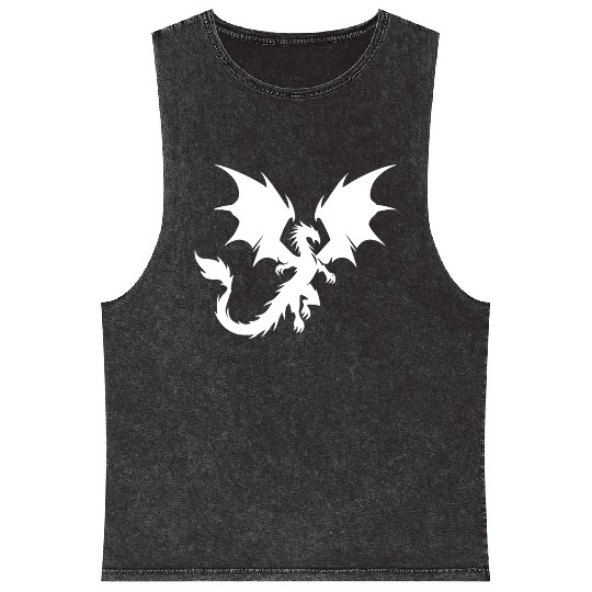 Large Flying Dragon With Huge Wings Mineral Wash Tank Tops
