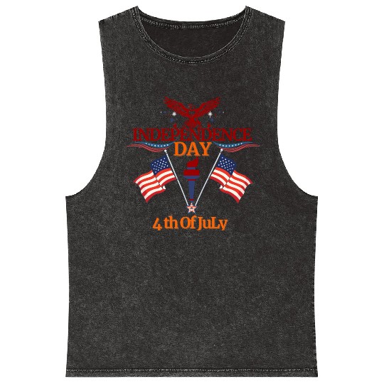 INDEPENDENCE DAY july 4th Mineral Wash Tank Tops