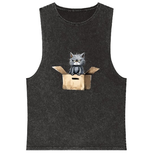 Ew people; cat; cat lovers; funny cat; cranky; Mineral Wash Tank Tops