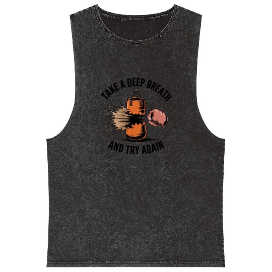 Take a deep breath and try again Mineral Wash Tank Tops