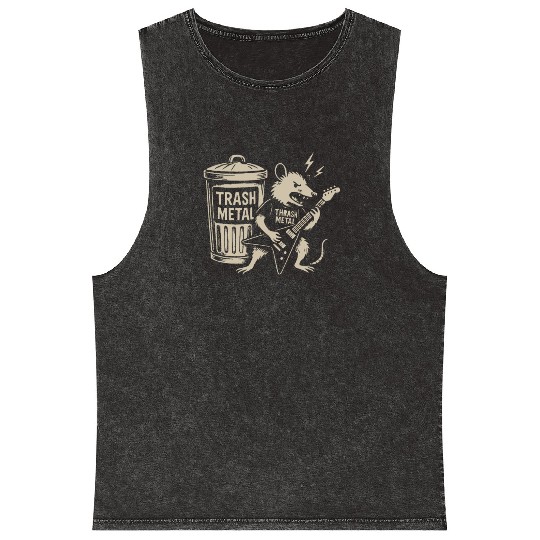 Guitar thrash metal trash metal opossum funny Mineral Wash Tank Tops