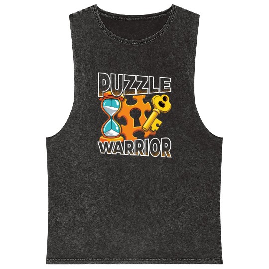 Escape Room Puzzle Warrior Mineral Wash Tank Tops