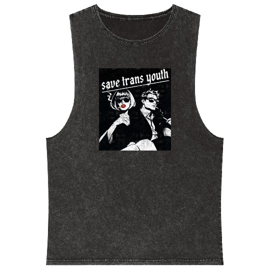 Save trans youth classic vintage Mineral Wash Tank Tops