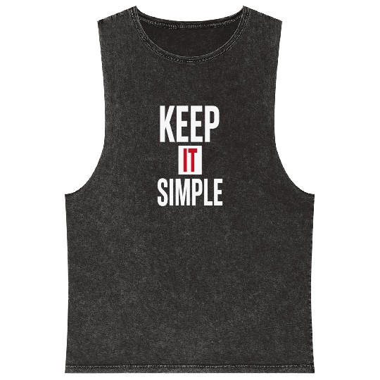 Keep It Simple – Minimalist Quote Mineral Wash Tank Tops