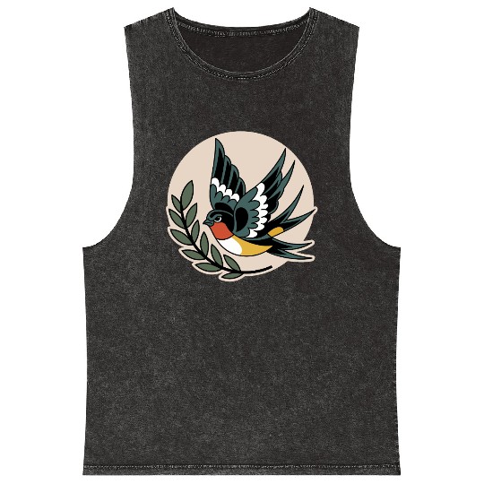 Angry Bird Mineral Wash Tank Tops