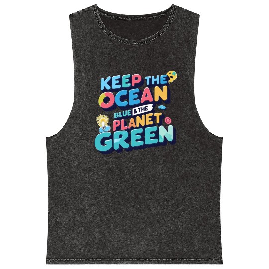 Vibrant Call to Action: Keep Our Planet Healthy Mineral Wash Tank Tops