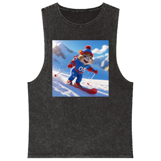 Hamster climbing the mountains cute Mineral Wash Tank Tops