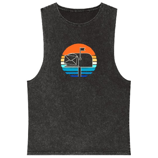 Postal Worker Mailbox Postman Mineral Wash Tank Tops
