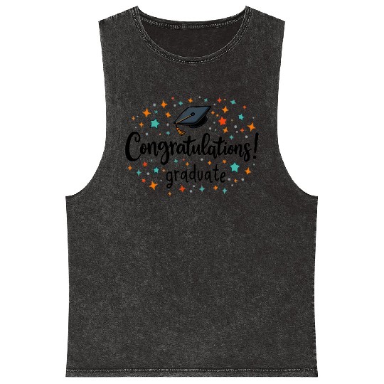 Congratulations Graduate! | Fun and Colorful Gradu Mineral Wash Tank Tops