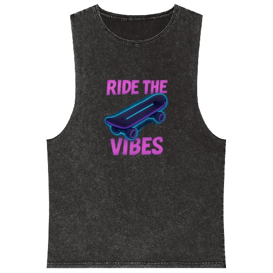 Neon Skate Vibes – Youth Streetwear Mineral Wash Tank Tops