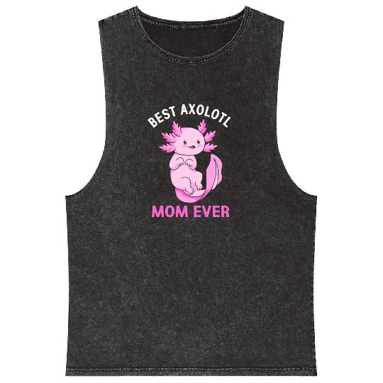 Axolotl Mom Salamander Mineral Wash Tank Tops