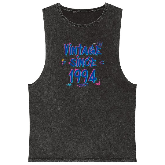 Vintage Since 1994 Hip-Hop Graffiti Glitch 31st Mineral Wash Tank Tops