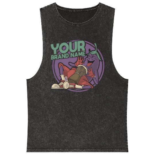 Funky Eggplant Drummer – Funny Cartoon Music T-Shi Mineral Wash Tank Tops