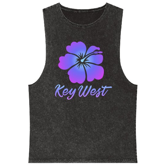 Key West Tropical Flower Mineral Wash Tank Tops