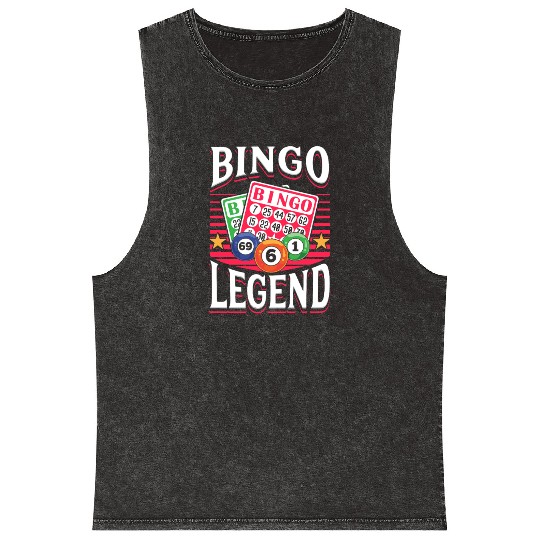 Bingo Legend Game Design Mineral Wash Tank Tops